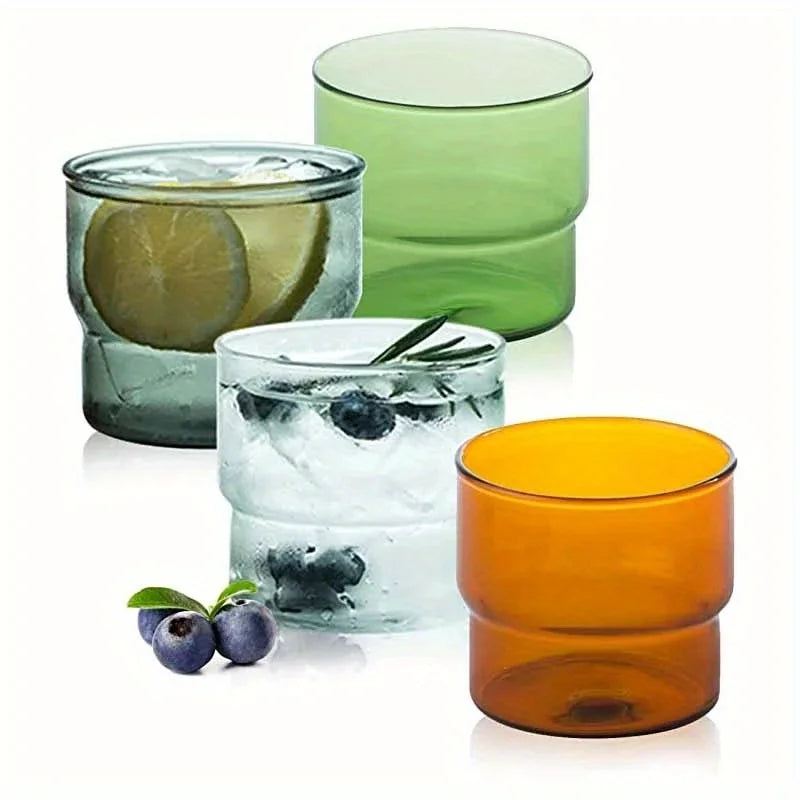Tazas de cristal acanalado de colores