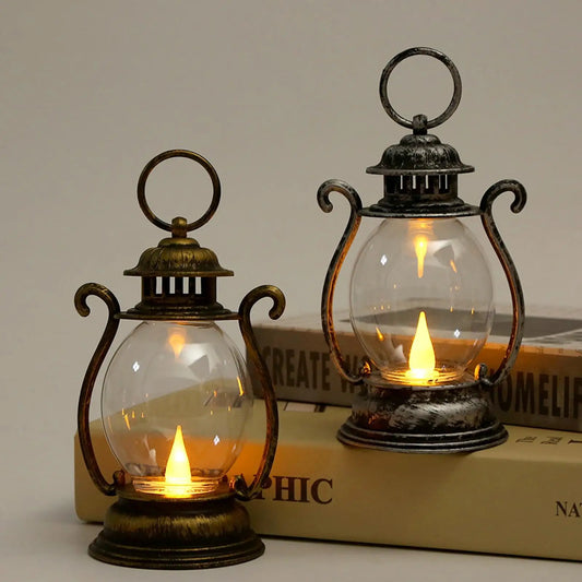 Farol vintage con luz cálida