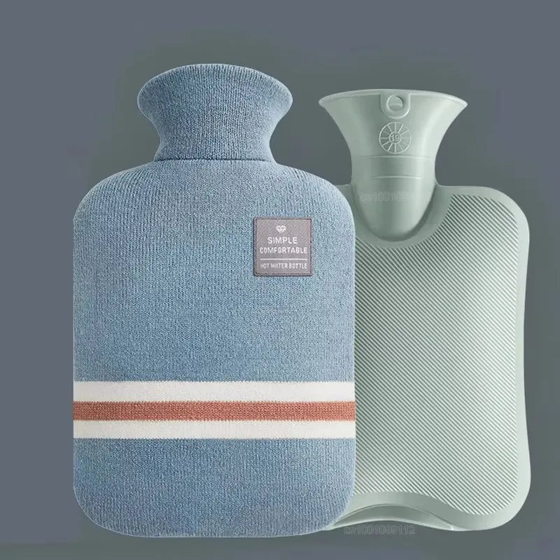 Bolsa de agua caliente con funda de punto