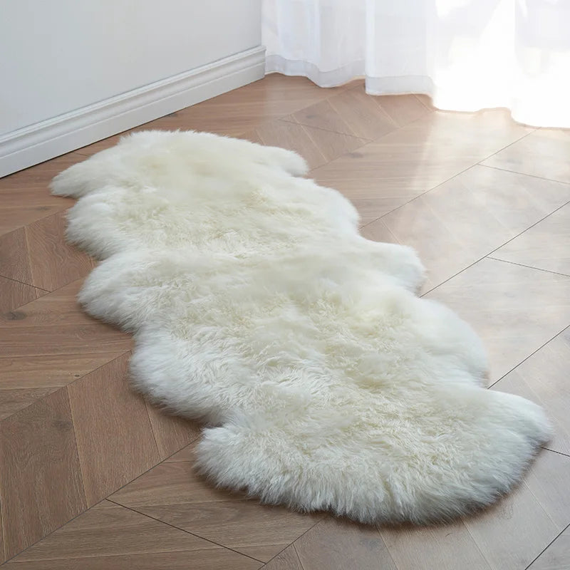 Alfombra blanca de pelo sintético